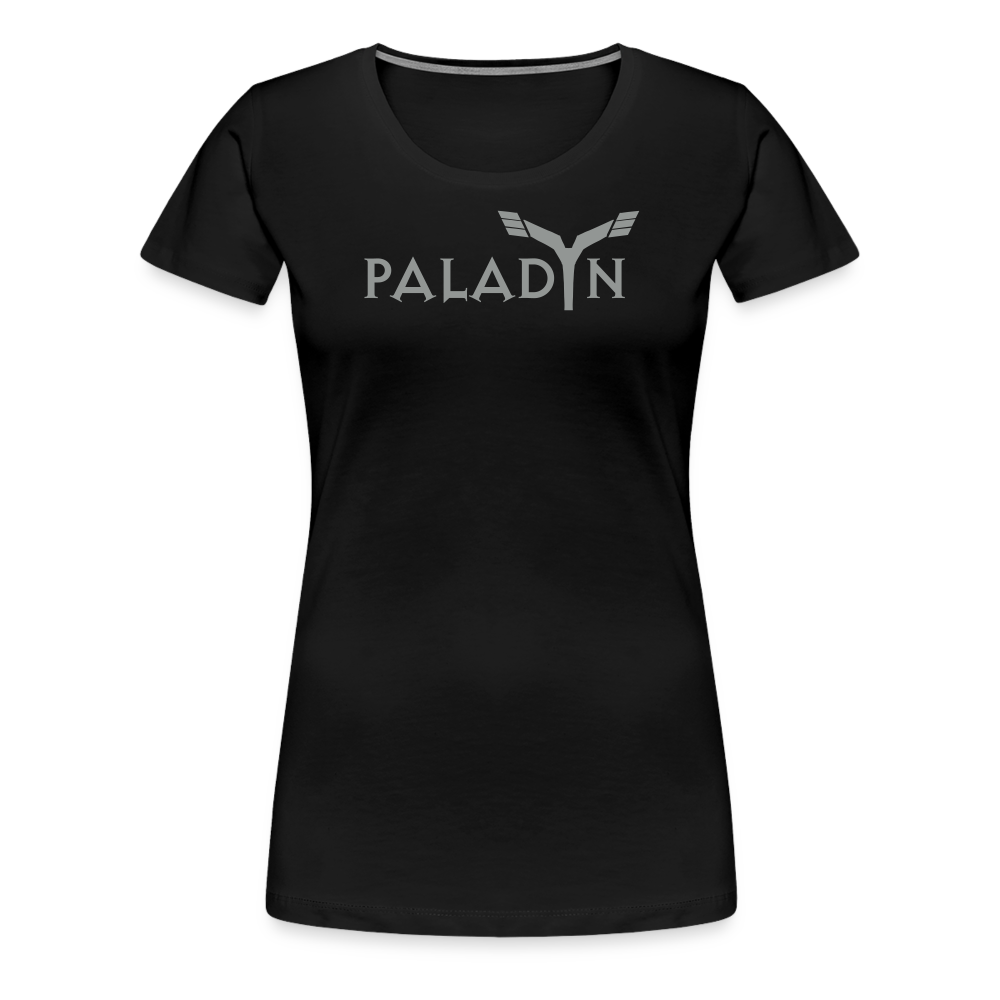 Dungeon GrandMaster® Women's Paladin Retro Velvet Print T-Shirt - black