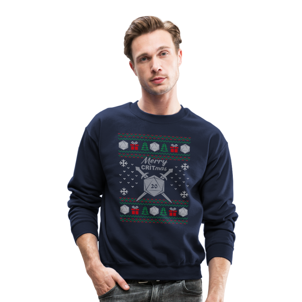 Dungeon GrandMaster® Merry Critmas Ugly X-mas Sweater - navy