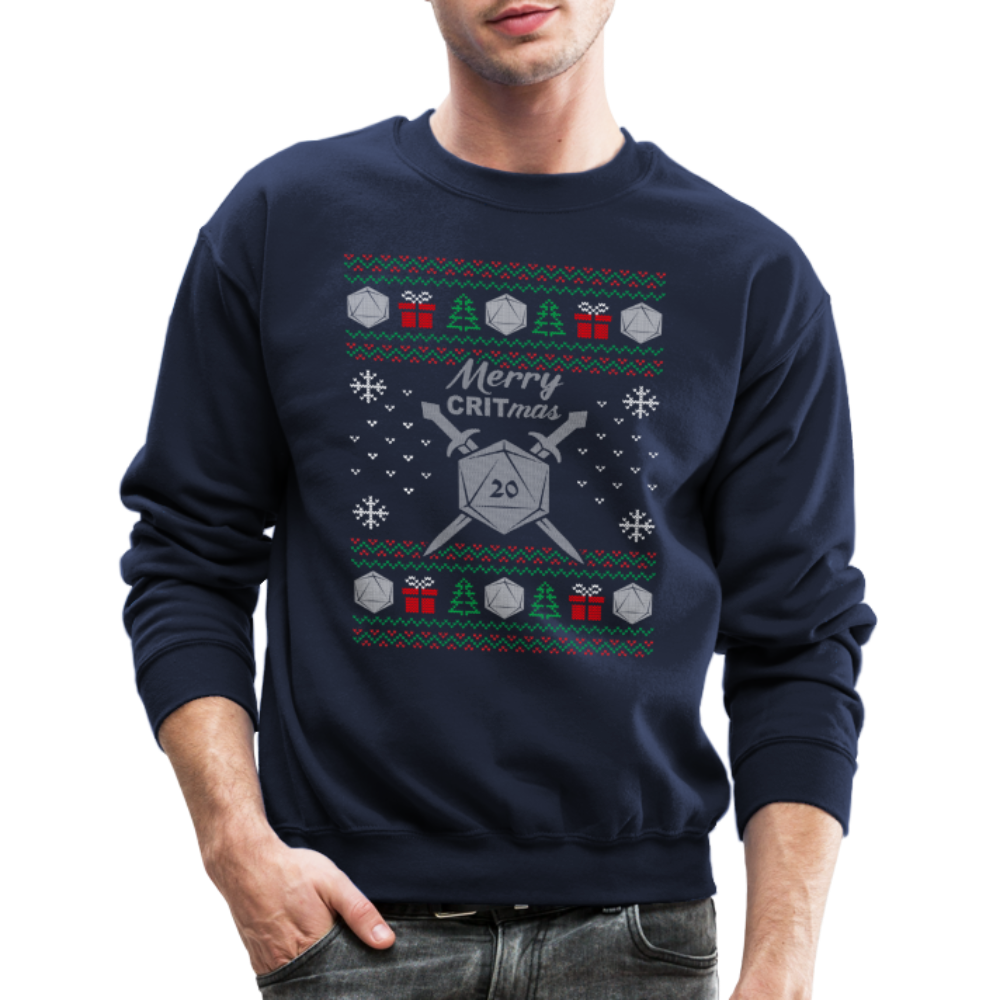 Dungeon GrandMaster® Merry Critmas Ugly X-mas Sweater - navy