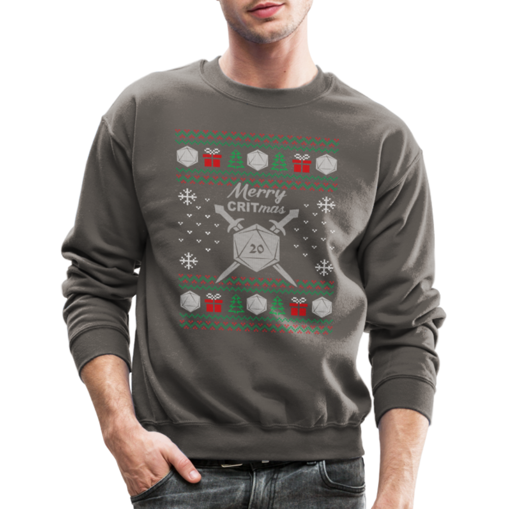 Dungeon GrandMaster® Merry Critmas Ugly X-mas Sweater - asphalt gray