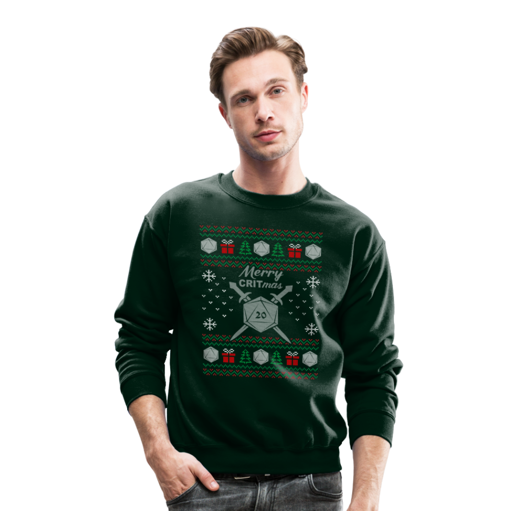 Dungeon GrandMaster® Merry Critmas Ugly X-mas Sweater - forest green