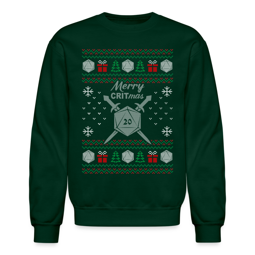 Dungeon GrandMaster® Merry Critmas Ugly X-mas Sweater - forest green