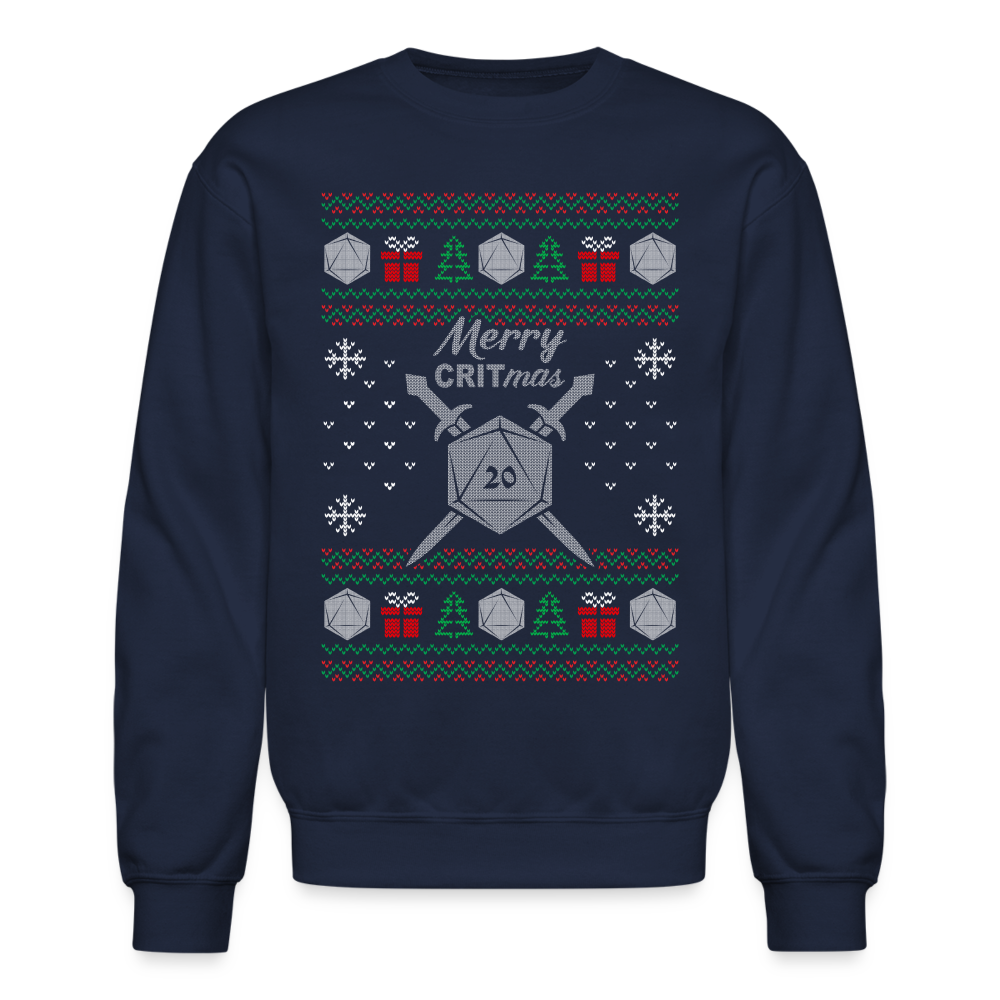 Dungeon GrandMaster® Merry Critmas Ugly X-mas Sweater - navy