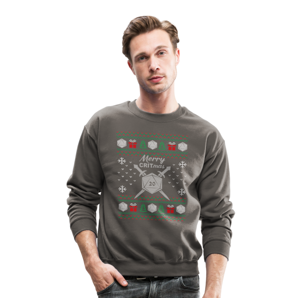 Dungeon GrandMaster® Merry Critmas Ugly X-mas Sweater - asphalt gray