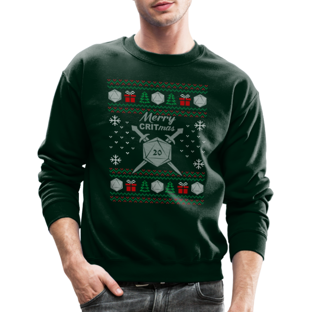 Dungeon GrandMaster® Merry Critmas Ugly X-mas Sweater - forest green