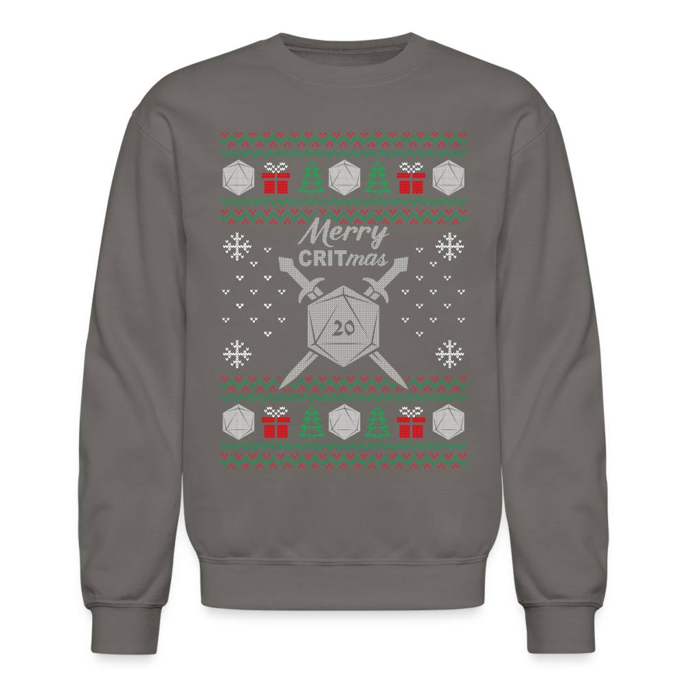 Dungeon GrandMaster® Merry Critmas Ugly X-mas Sweater - asphalt gray