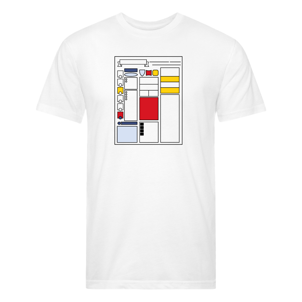 Dungeon GrandMaster® Modern Art Character Sheet T-Shirt - white